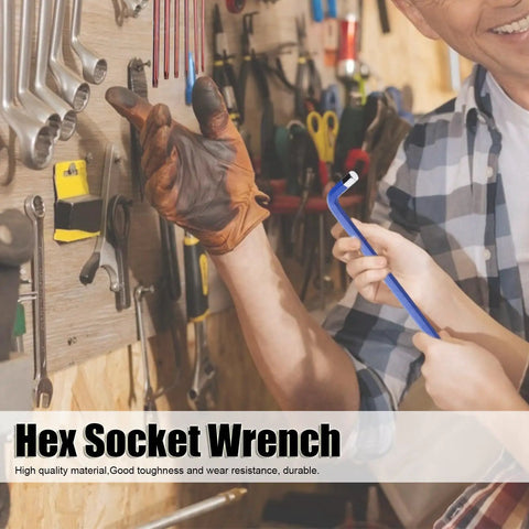 Durable Hex Wrench Star Key Set With Color Coding For Tough Furniture Assembly And Fast DIY Repairs Featuring Heavy Duty Steel Construction For Ultimate Grip, blue hex socket wrench in hand