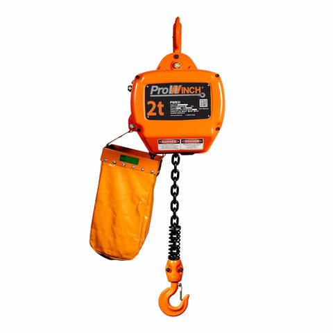 4400 Lbs Electric Chain Hoist Three Phase Power 208 To 240 Or 440 To 480 V 20 Ft Lift Height H3 Duty G100 Alloy Chain
