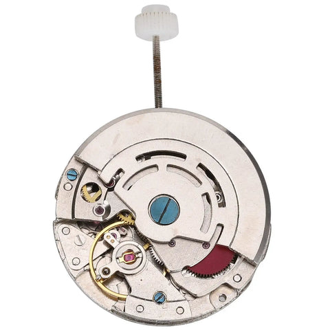 Close-up of 2813 Mechanical Watch Movement Replacement Part DG2813 Automatic Movement in white finish with gears visible.