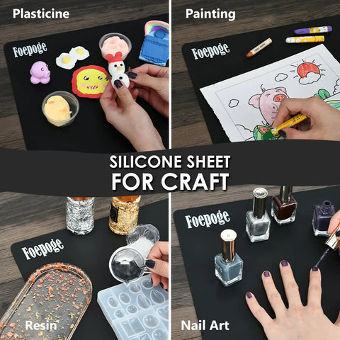 Extra Large Silicone Craft Mat For Resin Art Non Stick Workspace 36 By 24 Inches Extra Thick Painting Surface in use for various crafts.
