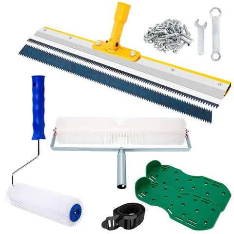 Spiked Roller Tool Kit For Self Leveling Epoxy Floors With Roller Brush Spike Shoes Stainless Steel Scraper And Self Leveling Rake