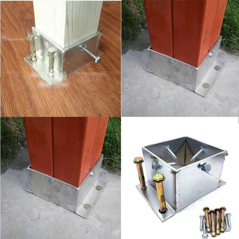 Built Tough Stainless Steel Square Fence Post Anchor Base With Heavy Duty Hardware For Concrete Or Wood Deck Yard Upgrade Rock Solid Railing Bracket System 85Mm X 85Mm 2 Pack with mounting hardware.