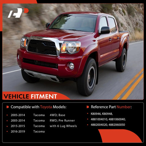 Front Sway Bar Link Stabilizer For Toyota Tacoma 2005 2022 Smooth Ride With Durable End Links Greased Bearings Better Handling For 4WD Base Pre Runner RWD And 6 Lug Models From 2015 To 2022, red Tacoma fitment