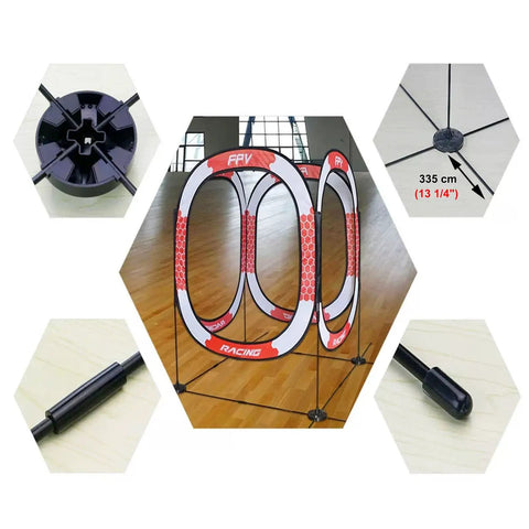 FPV Drone Kit For Outdoor Racing Obstacle Course Beginner Friendly Micro Quad Training Set in hexagonal layout