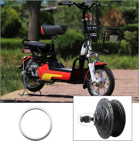 Electric bike with hub motor nut and washer kit for 750W to 1500W motors, including wheel lock nuts and axle bolts.