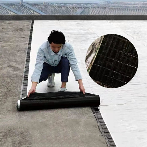 Self Healing Butyl Roofing Seal Tape With Reflective Aluminum Foil Backing For Waterproof Gutter Window And Shingle Jobs Heavy Duty Grip Tough As Nails Odorless being applied on a roof surface.