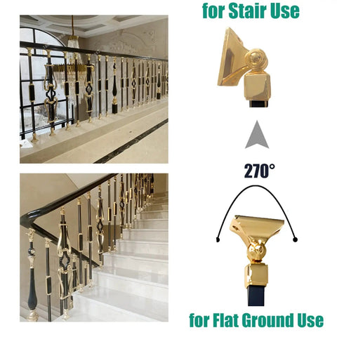 Badass Aluminum Balusters And Stair Spindles With Floor Face Mount Brackets, 18 inch tall, designed for stair and flat ground use.