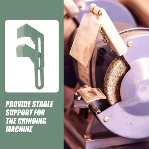 Heavy Duty Iron Grinding Wheel Holder Tool Rest For Bench Grinders Fits 150 Mm And 200 Mm Wheels mounted on a bench grinder.