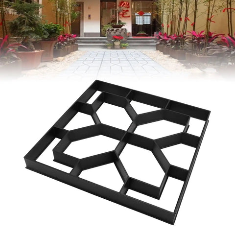 15.7X15.7 Inch Walk Maker Mold For Concrete Pavers ABS Reusable DIY Stepping Stone Paver in garden setting
