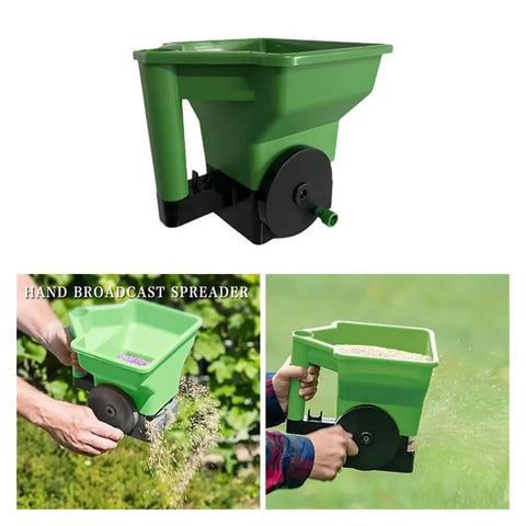 Grab And Go Handheld Grass Seed And Fertilizer Spreader for portable manual lawn garden seeding ideal for small farms and yards.