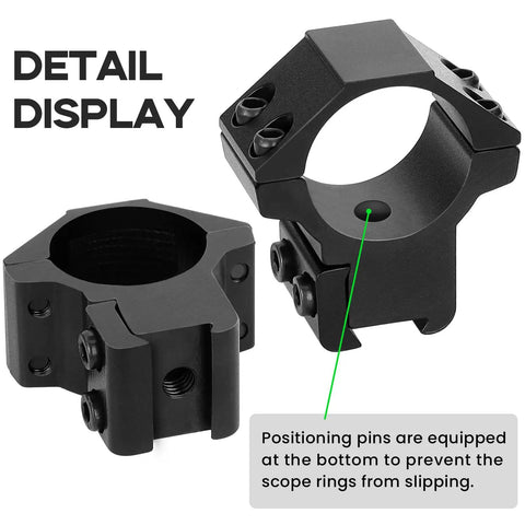 Detail of 1 Inch Dovetail Scope Ring Set With 2 Medium Profile Mounts And Hex Wrenches, Fits Three Eighths Inch Dovetail Rails