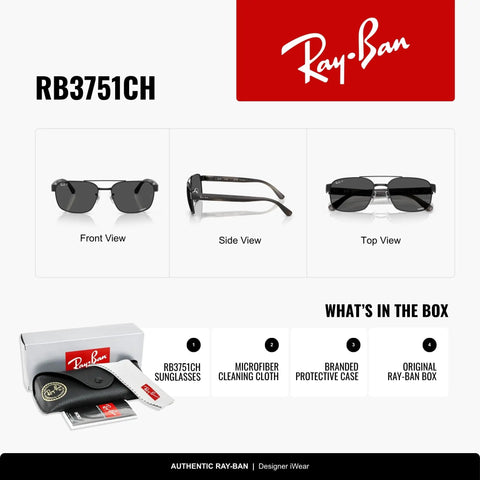 XX-Large Oversized Square Black Sunnies With Polarized Grey Chromance Lenses For Wide Faces 61mm Lens Width 141mm Hinge To Hinge UV Protection And All Day Comfort, showcasing front and side views with branded packaging.