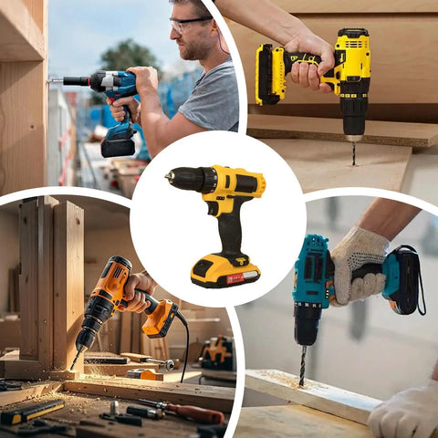 Heavy Duty Cordless Drill With High Torque Motor For Rock Solid Performance Quick Change Chuck Makes Bit Swaps A Breeze in use for woodworking.