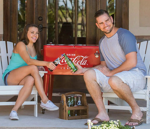 80 Quart Coca Cola Ice Cold Cooler Red With Removable Folding Lid Built In Coke Logo Bottle Opener And Cap Catcher
