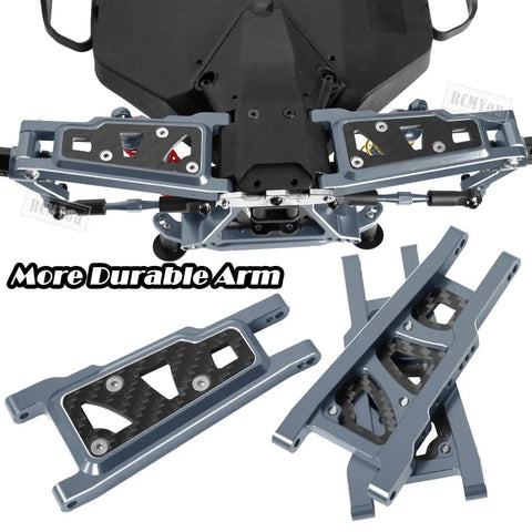 Beefed Up Alloy Front And Rear Suspension Arm Upgrade Kit For 1/10 Slash 4x4 And Slash 4x4 VXL shown with CNC machined aluminum arms
