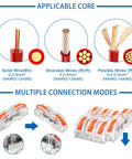 Tough Orange Lever Wire Connectors 100 Piece Slick Push Terminal Block Kit For 28 To 12 Gauge Stranded Solid Core Electrical Wiring Gear Quick Clamp Design Flame Shield with wiring types.