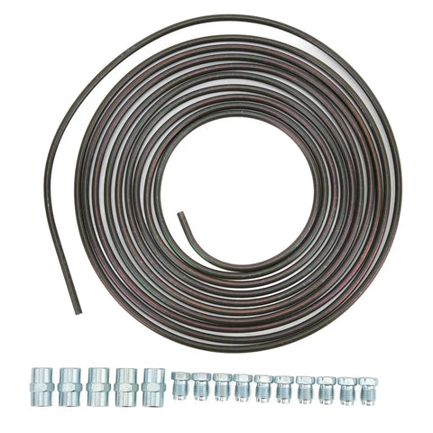 Copper Plated Brake Line Kit 5m Long With 0.028 Inch Wall And 10 Inverted Tube Nuts for hydraulic systems, coiled view