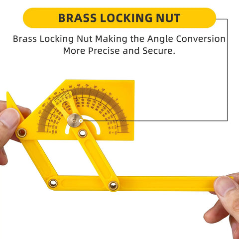 Adjustable Protractor Angle Finder Two Pack Measures Zero To One Eight Zero Degree with brass locking nut for precise angles.