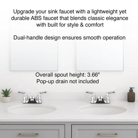 Sleek Chrome Bathroom Sink Faucet Two Pack Features Rustproof Abs Body And Smooth Diverter Valve For Fast Kitchen Laundry Upgrade Brings Slick Finish Straight To Your Space Without Killing Your Wallet Daily, installed in dual sinks.