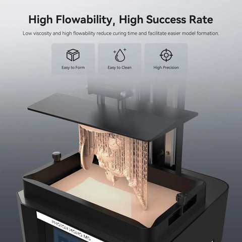 3D printer showcasing Top Tier Abs Like Resin Upgraded For Eight K 3D Printers Boasting Rock Solid Strength and Serious Flexibility With Low Odor Zero Hassle Setup For Lcd Machines One Kilogram Beige.