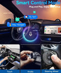 Compact Wireless Car Adapter For Nissan Rogue 2017 To 2022 With Built In Heat Dissipation For Stable Media Streaming During Long Drives And Quick Auto Recognition On Startup Reducing Dashboard Clutter And Providing A Simple Plug And Play Upgrade in dashboard view