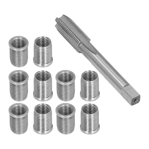 Heavy Duty Thread Repair Tool Kit With M10x1.25 Bolt And M12x1.25 Tap Stainless Steel Reamer Cylinder For Gasoline Engine Generator Fixin' Stripped Threads Fast, steel inserts and tap