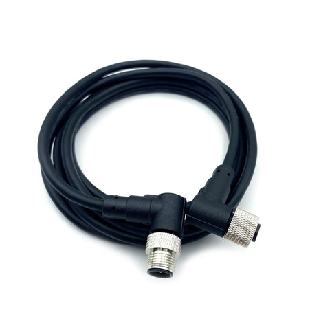 Right Angle M12 5 Pin A Code Connector Cable 0.5 Meter Female To Male PVC Jacket AWG22 125V 4A Industrial Molded Wire