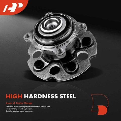 Pro Grade Rear Wheel Bearing And Hub Assembly Fits Honda Odyssey 2005 To 2010 with steel flange and sealed bearing close-up view.
