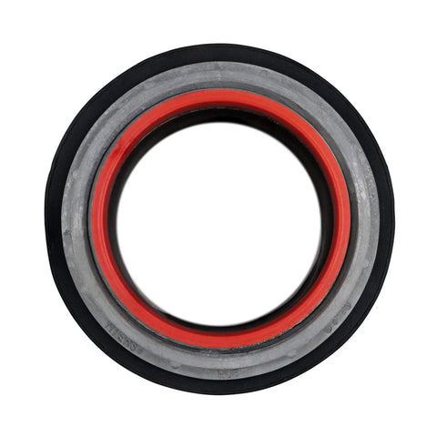 Heavy Duty Five Inch Pvc Coated Conduit Knockout Hub Features Sleek Black Finish for wiring protection view from top angle.