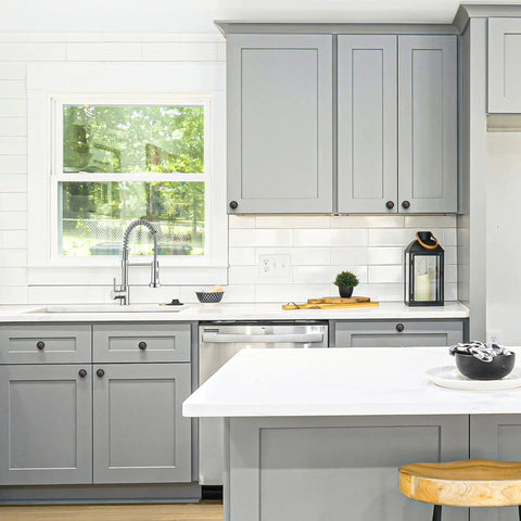 Modern kitchen with Oil Rubbed Bronze Cabinet Knobs And Drawer Pulls Set 30 Pack One And A Quarter Inch Round Door Pulls