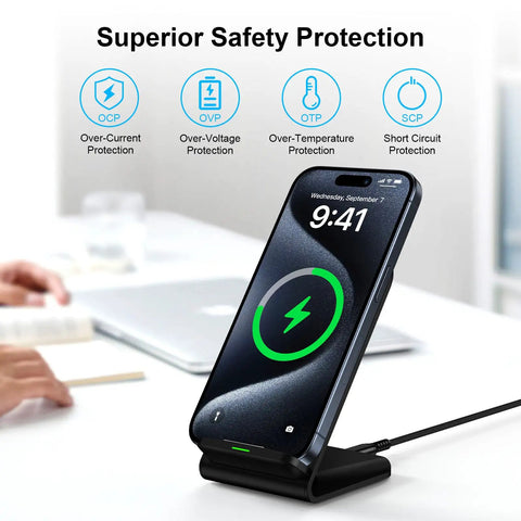 Must Have All In One Wireless Charging Stand For Fast Charging Phone Dock With 15W 10W And 7.5W Modes with phone charging on desk