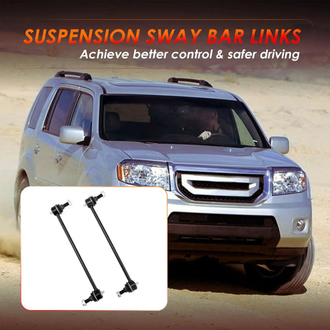 Front Sway Bar Link Kit 2 Piece Fits Honda Pilot 2006-2015 MDX 2006-2013 ZDX 2010-2013 Replacement To Stop Clunking And Leaning In Turns black links shown on Honda Pilot