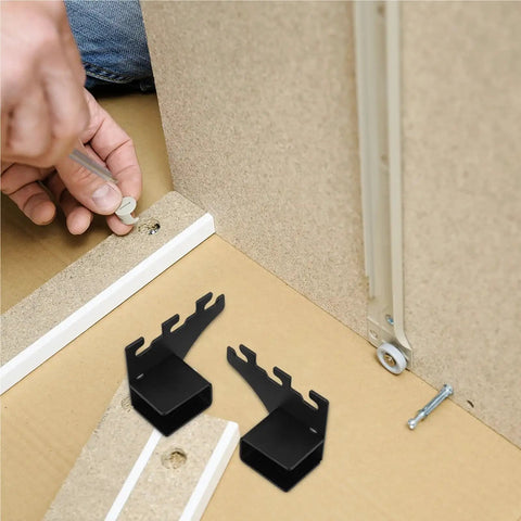 Installing Beefy Heavy Duty Stainless Steel Square Pipe Shelf Bracket Set Adjustable Cabinet Shelf Supports Clips