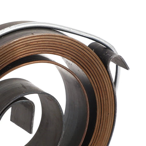 Close-up of Drill Press Quill Return Spring Kit, plated steel, part of 2 piece set for horizontal and vertical drills.