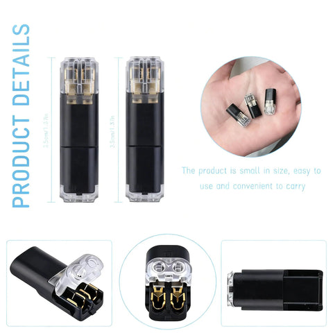 100 Pack Double Wire Plug In Connectors With Locking Buckle And No Fuss Quick Clip Fasteners For Strip Lights DIY Projects