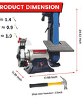 Combo 2x42 Inch Belt Sander and 6 Inch Bench Grinder Knife Sharpener With Large Work Table Upgraded BG2600 Model dimensions