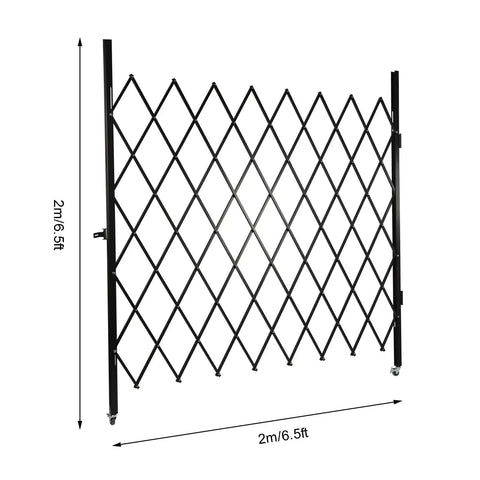 Badass Wall Mounted Folding Security Gate Smooth Glide Expanding Accordion Barricade Heavy Duty Iron And Aluminum Alloy 2m tall