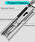 Close-up of Rock Solid Premium Soft Close Drawer Slides features like copper core damping rod and spring heat treatment.