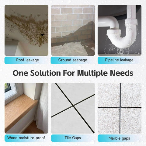Superior Transparent Waterproof Coating And Invisible Sealant For Quick Leak Closure On Roofs Windows Or Driveways With A Flexible Protective Film Locked In Tight Zero Sweat Guarantee for various leak types.
