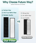 Comparison of Replacement Filter C for AC5250PT Air Purifier with other brand filters highlighting quality and size differences.