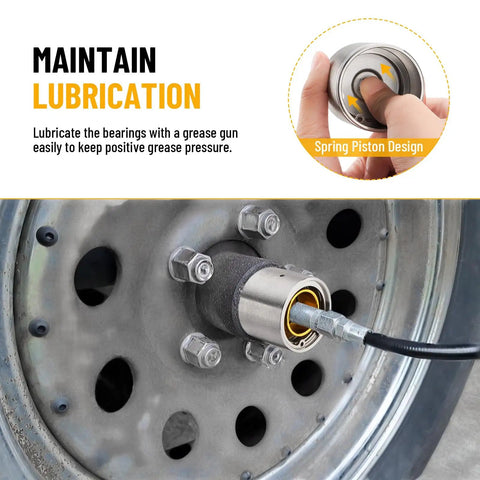 4 Pack 1.98 Inch Trailer Wheel Bearing Protectors Hub Guards With Auto Grease Check for easy lubrication with grease gun
