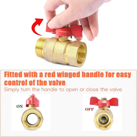 Leak Proof Heavy Duty Three Quarter Inch Brass Ball Valve With Built Different Construction And Smooth Flow Control for easy operation.