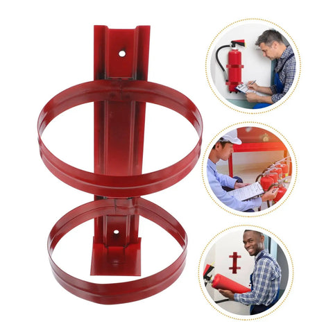 Wall Fire Extinguisher Rack Mount Holder Iron Bracket Easy To Install No Fuss Setup For Quick Access durable red iron mount