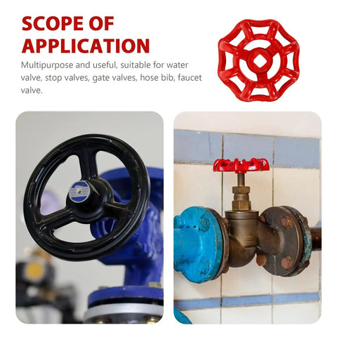 Red Shutoff Valve Handwheel Replacement Handles For Gate Valves Half Inch Metal Faucet Wheel Handle Kit For Outdoor Spigot