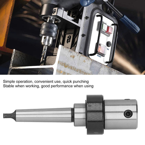 Arbor Morse-taper drill sleeve with internal cooling, MT2 to R8 adapter, 19.05 mm shank, steel construction