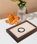 Crafted From Warm Wood This Super Chic 30 Compartment Jewelry Organizer stores rings necklaces and bracelets straight up in style while you kick clutter to the curb and look awesome daily with black beaded bracelet.