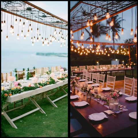 Heavy Duty Weatherproof 5ft Pendant Light String Kit With One Socket And Thick Copper Wire E26 E27 Hanging at outdoor event