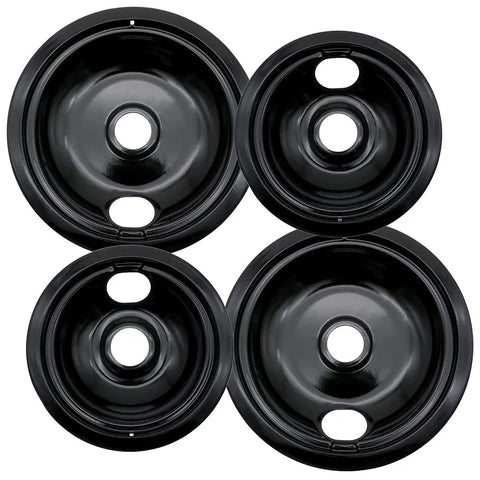 Porcelain Drip Pan Set With 6 Inch And 8 Inch Pans And MP15YA 6 Inch Burner Element And MP21YA 8 Inch Burner Unit For Frigidaire Kenmore Electric Range Replacement Easy Swap Replaces 318067041 318067051