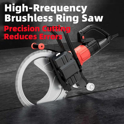 Heavy Duty Electric Concrete Ring Saw With 8900W Copper Motor And 3300 Rpm on concrete, showcasing premium titanium blade for precise cuts.