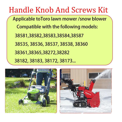 Two Pack Lawn Mower Handle Bolts And Knobs Replacement Kit For TimeMaster Recycler Snowblower And Compatible Mower Models display